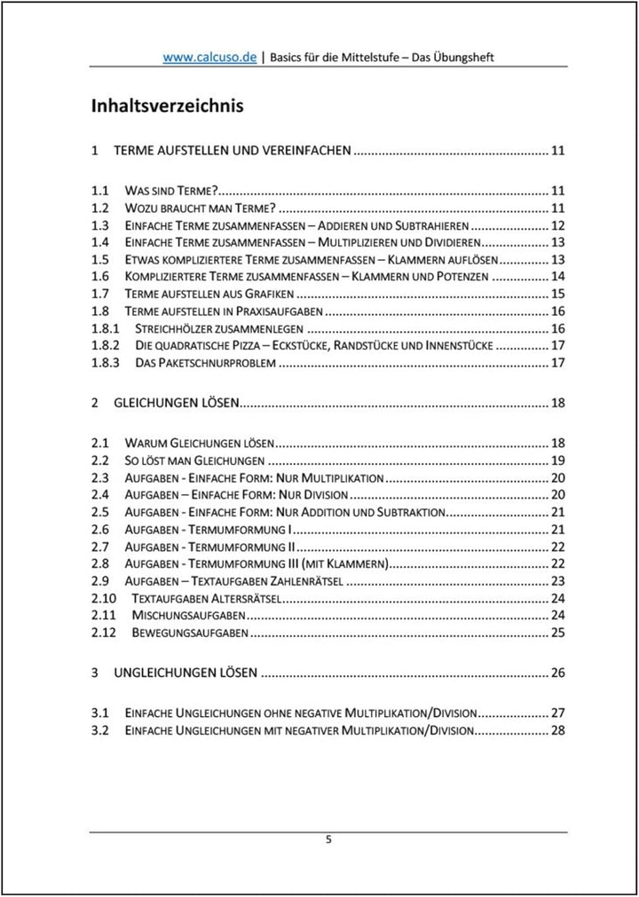 Mathe ohne Angst. Basics für die Mittelstufe - Übungsheft Mathematik von der 7. bis 10. Klasse
