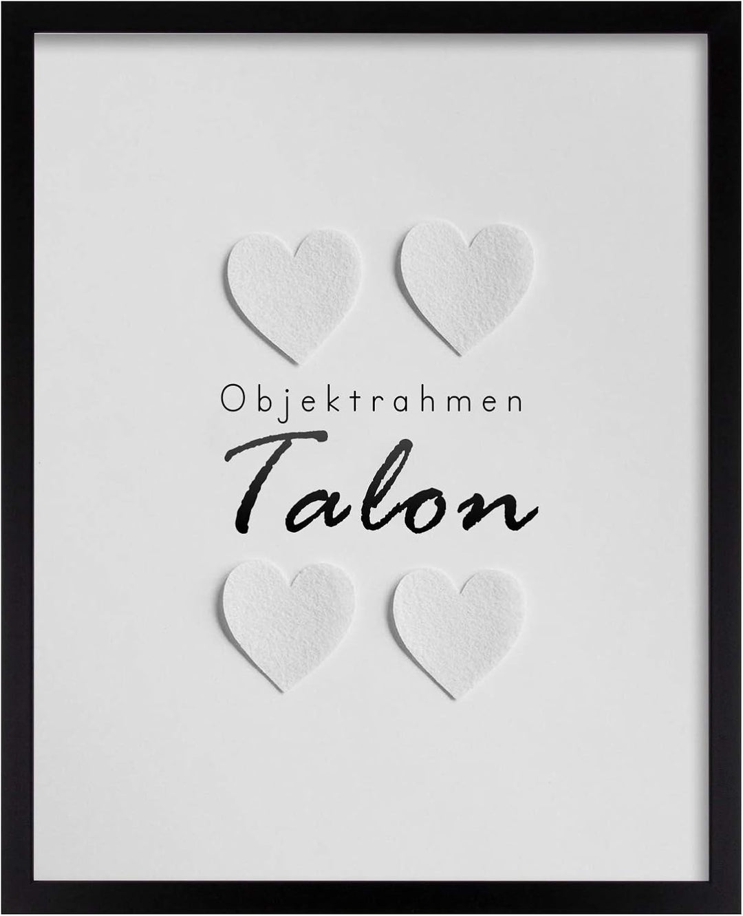Objektrahmen Talon SPACE 60x60 cm Schwarz Matt 3D Bilderrahmen zum Befüllen, 60x60 cm Schwarz Matt