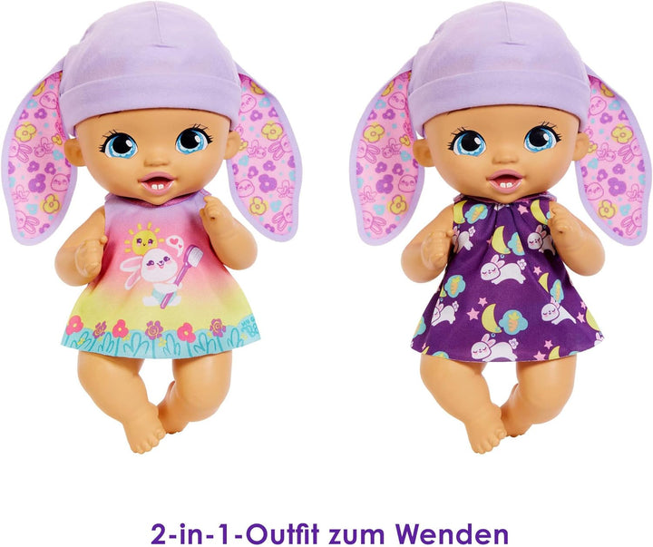 My Garden Baby HGC12 - Zahnputzspass Hasen-Baby Puppe - Lavendel (30 cm) mit 3 Zubehörteilen und 2-i