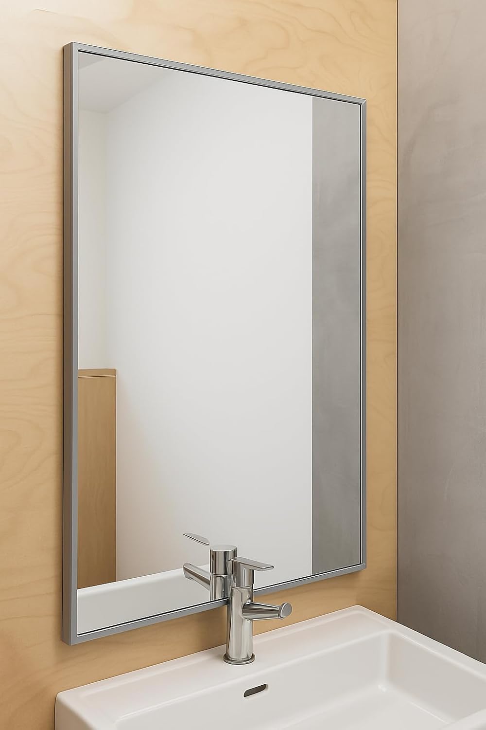 heatness Spiegel Infrarotheizung 600W 60x90 cm | Wandheizung inklusive Thermostat, energiesparende I
