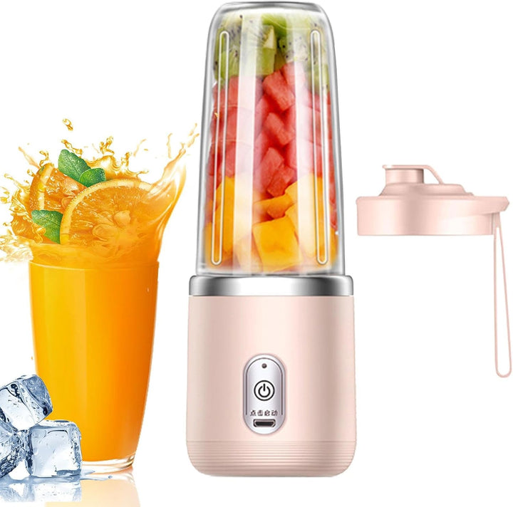 Tragbarer Mixer, 400 ml, Milchshake- und Saftmixer, Handmixer für Shakes, Reise-Entsafter, Becher mi