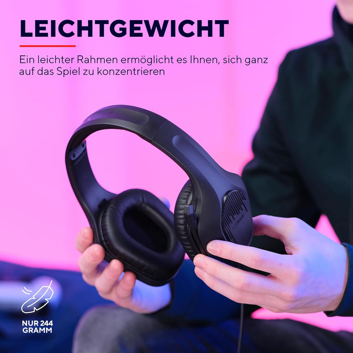 Trust Gaming GXT 415 Zirox Leichtes Gaming Headset mit 50-mm-Treiber für PC, Xbox, PS4, PS5, Switch,
