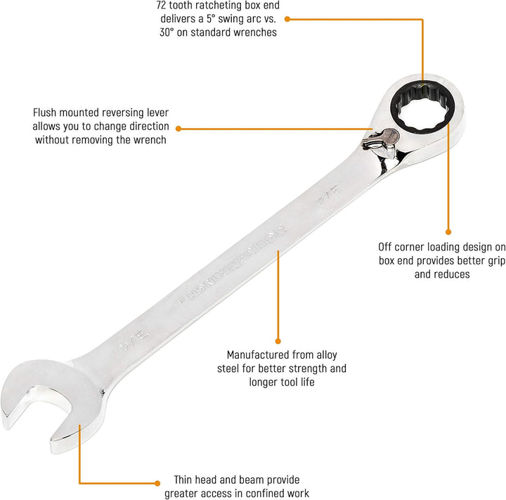 GearWrench 12 Pt. Wendbarer Ratschenringschlüssel, 11 mm, 9611N, 11 mm