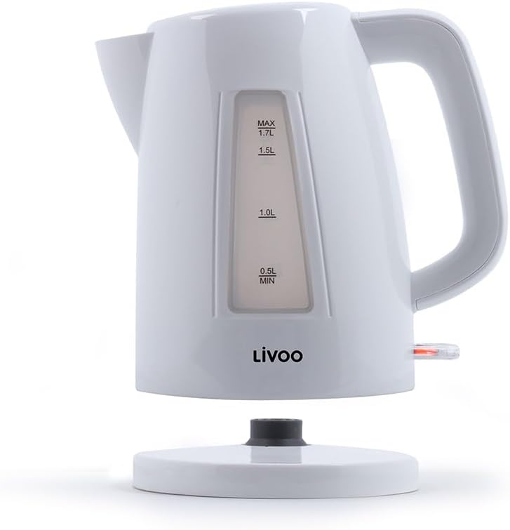 Livoo Wasserkocher 1,7 l DOD184N – 1850-2200 W – abnehmbarer Kalkfilter, 360°-Sockel, automatische A