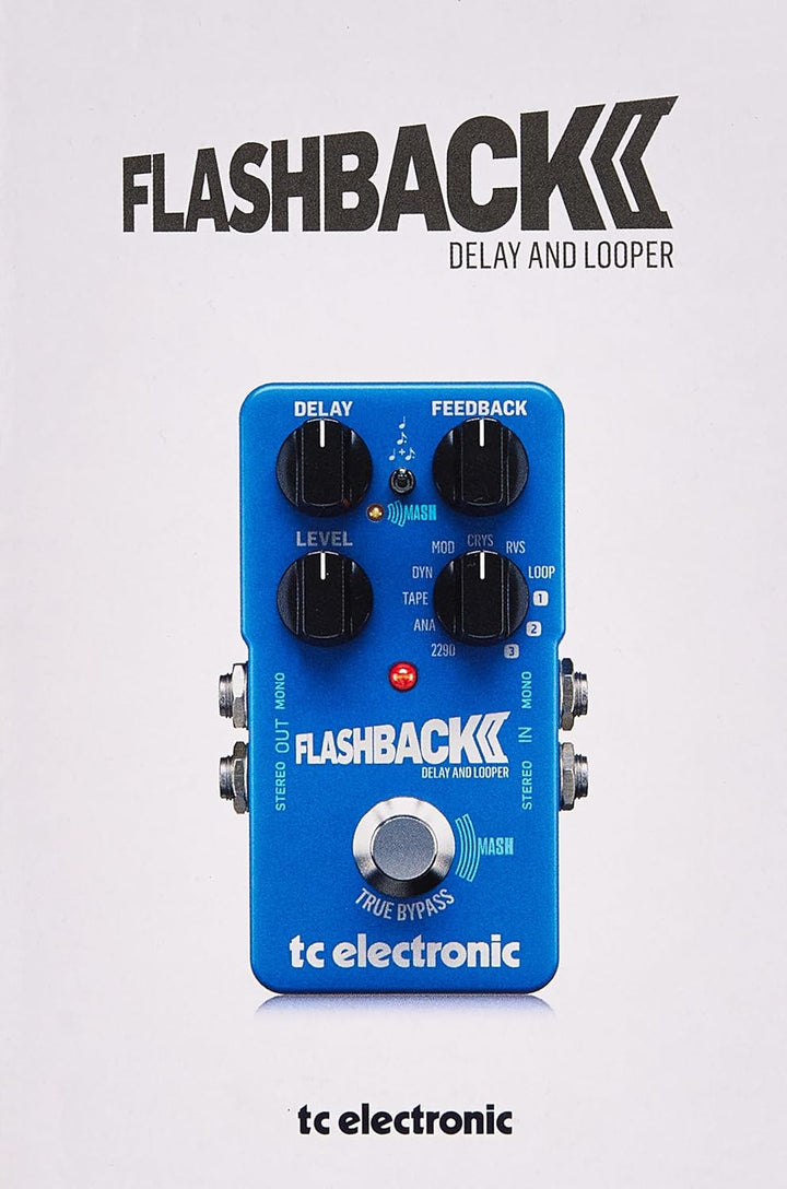 TC Electronic FLASHBACK 2 DELAY Legendäres Delay-Pedal mit bahnbrechendem MASH-Fussschalter, Kristal