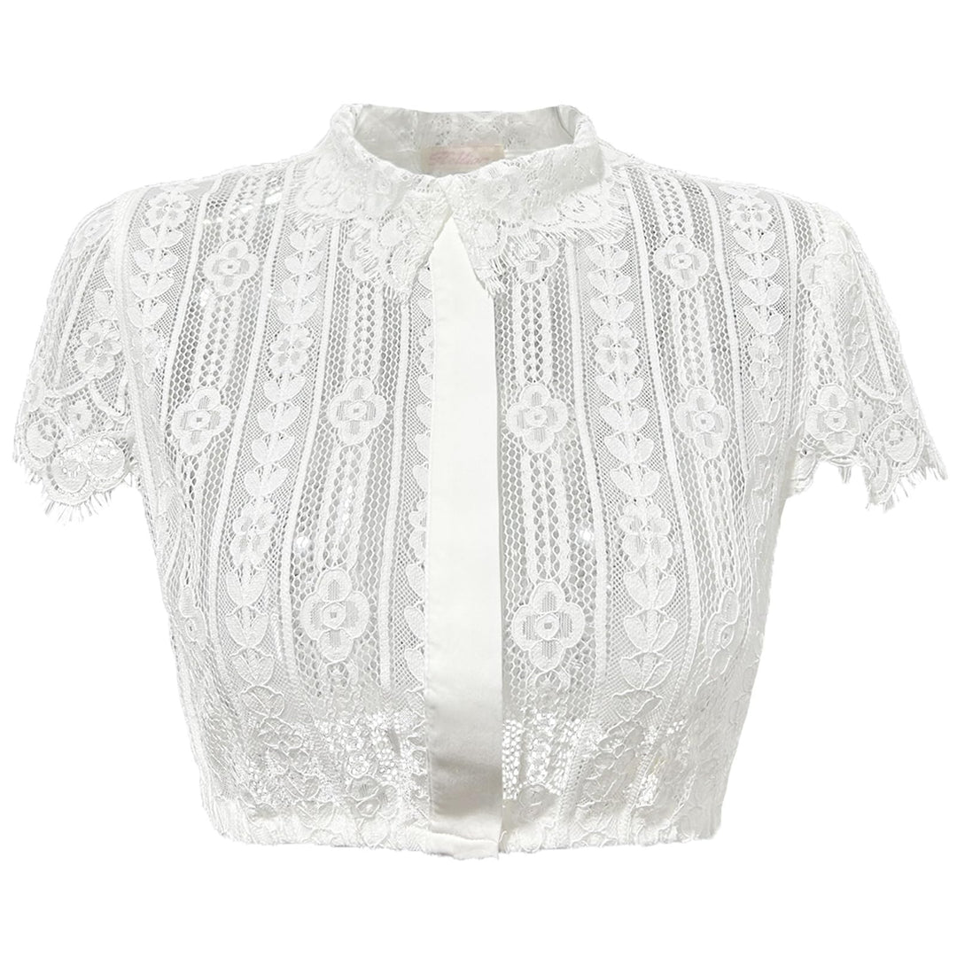 Kelliar Dirndlbluse Damen Trachtenbluse Creme Dirndl Bluse für Oktoberfest | Bayrische Tracht Bluse