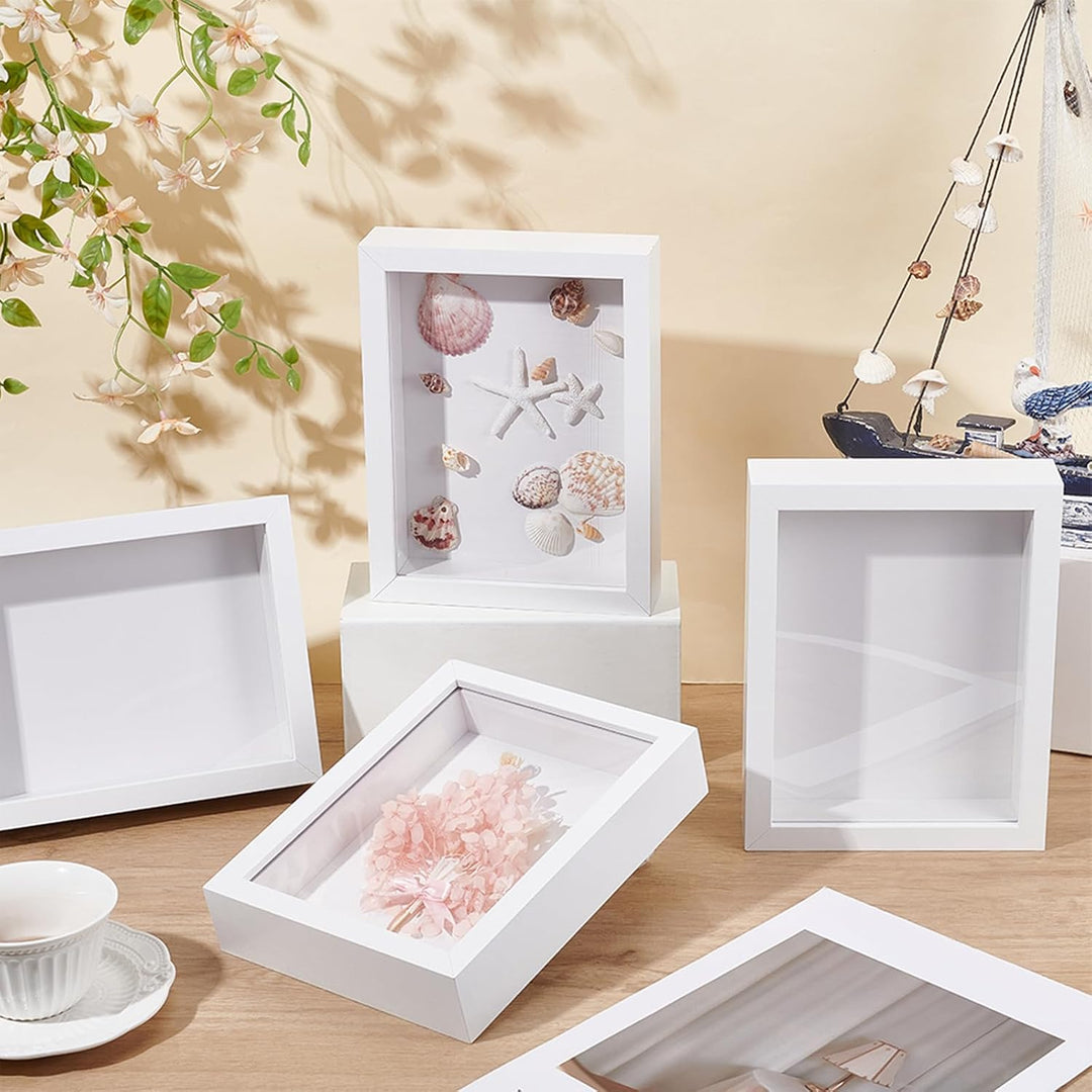 8 Stück 6x8 Zoll Holz Schattenbox Fotorahmen Rechteckige Schattenboxen Vitrinen Bilderrahmen Für Spo