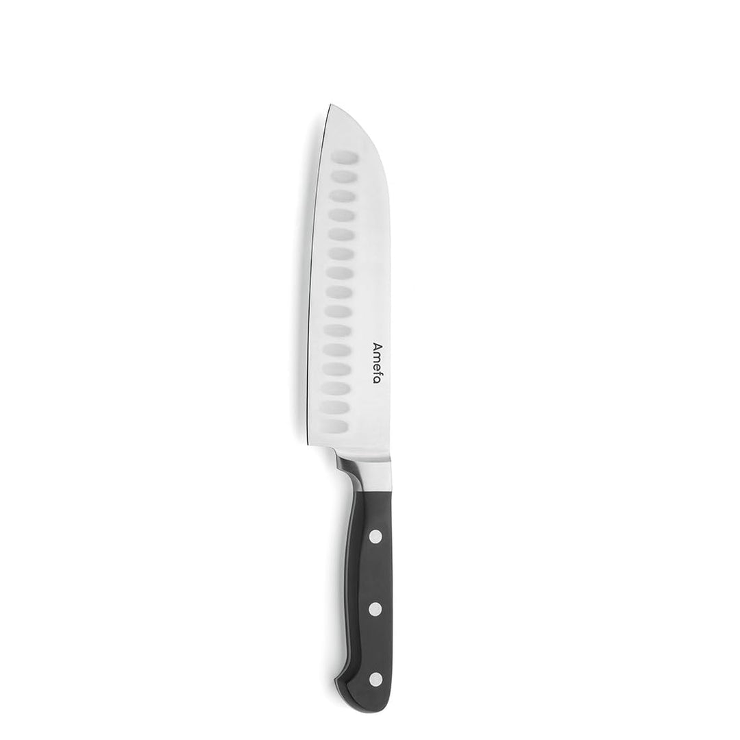 Amefa Premium Santoku Messer 7" | Mehrzweck Küchenmesser Scharf | Santokumesser mit Kullenschliff |