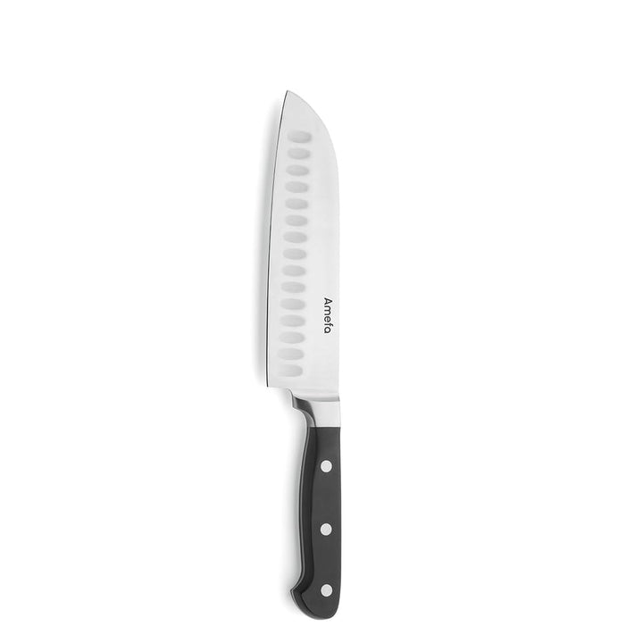 Amefa Premium Santoku Messer 7" | Mehrzweck Küchenmesser Scharf | Santokumesser mit Kullenschliff |