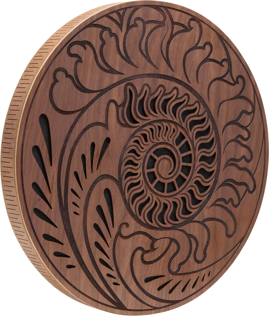 Sonic Energy 15 Zoll Rain Disk – Ozeanklang – Walnussholz mit Gravur – Für Therapie, Klangreise, Ent