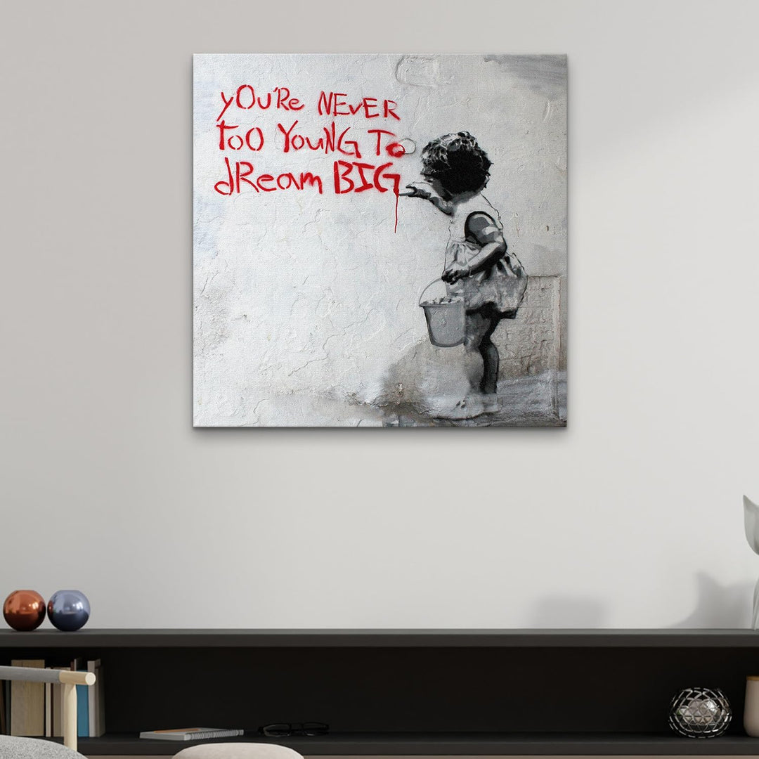 Giallobus - Gemälde - Banksy - - Standardleinwand - 100x100-16 - Nie zu jung - Bereit zum Aufhängen