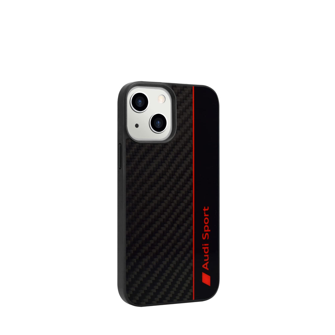 Audi Sport Handyhülle - Kompatibel mit iPhone 13 Mini - Stossabsorbierende Hülle mit Carbon - mit pr