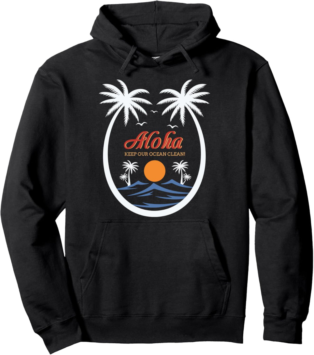 Palme Palmen Natur Sommerferien Meer Strand Sonne Pullover Hoodie