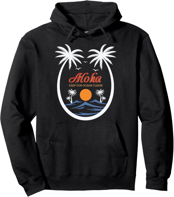 Palme Palmen Natur Sommerferien Meer Strand Sonne Pullover Hoodie