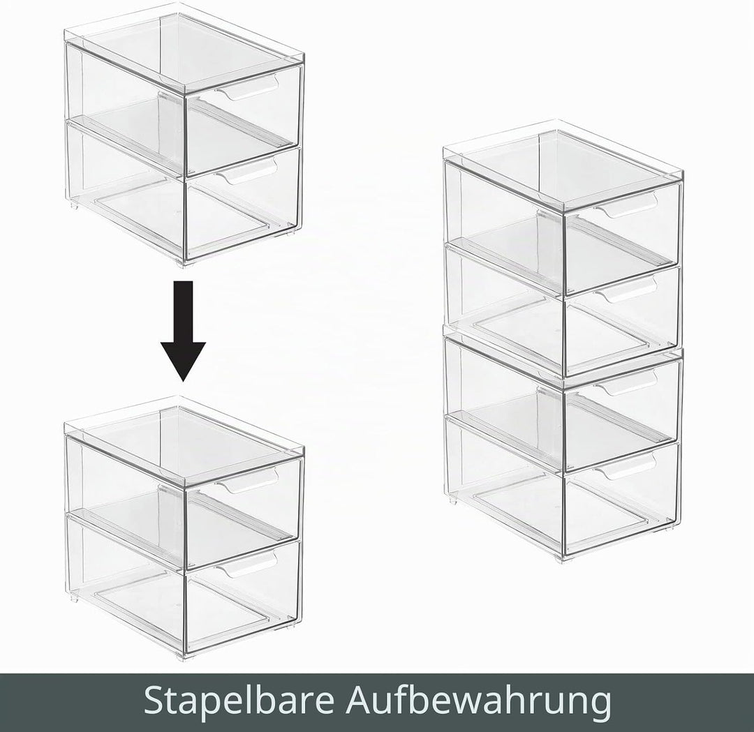 mDesign Aufbewahrungsbox mit Schublade – stabile Schubladenbox aus Kunststoff zur Schuhaufbewahrung