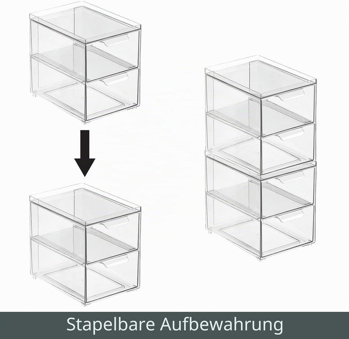 mDesign Aufbewahrungsbox mit Schublade – stabile Schubladenbox aus Kunststoff zur Schuhaufbewahrung