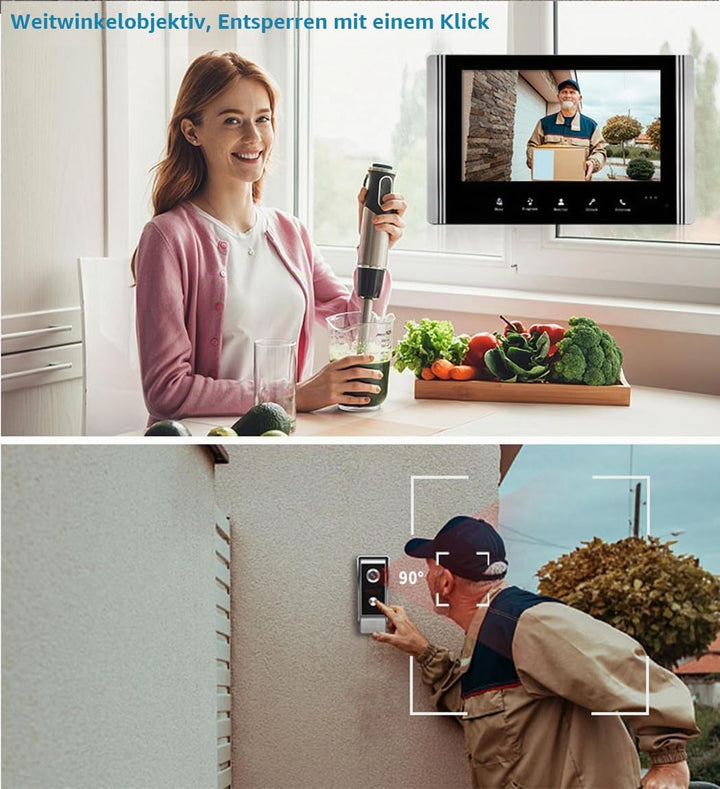 7-Zoll Verdrahtete Video-Gegensprechanlage, TFT LCD-Bildschirmmonitor, wasserdichte Nachtsichtkamera
