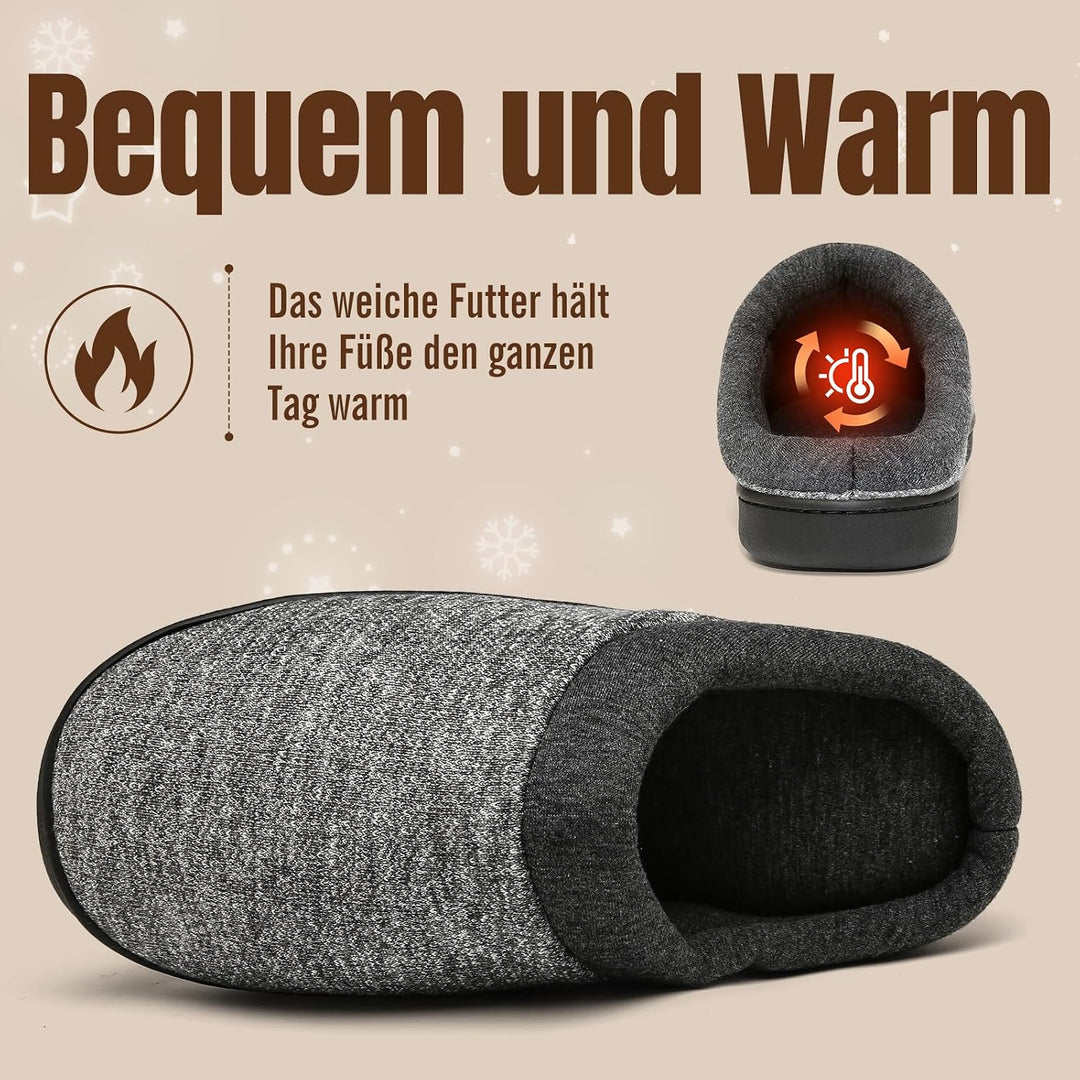 Mishansha Herren Damen Warme Hausschuhe Winter Memory Foam Plüsch Pantoffeln Rutschfest Slipper,Gr.3