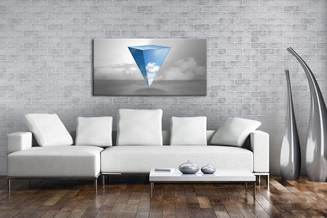 Himmliche Pyramide Panorama 120x60 cm als Leinwandbild, Motiv fertig gerahmt auf Echtholzrahmen, Hoc