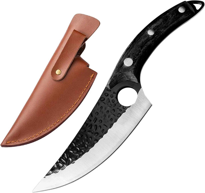 Dream Reach Viking Ausbeinmesser Handgeschmiedetes volles Tang Japanischer Koch Fleischbeil mit Lede