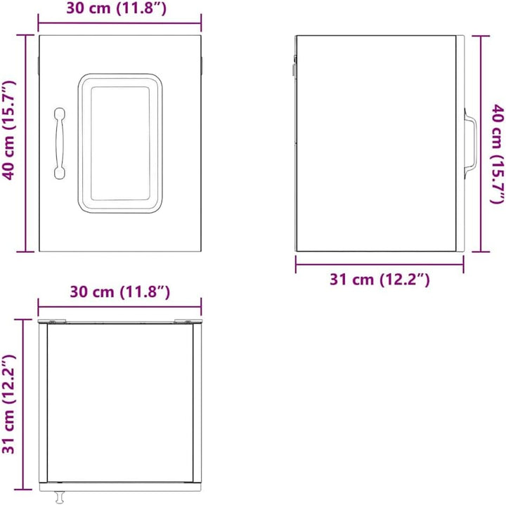 vidaXL Geschirrspülerfront Kalmar Hochglanz Weiss 30 x 31 x 40 cm 30 x 31 x 40 cm Hochglanz-weiss, 3