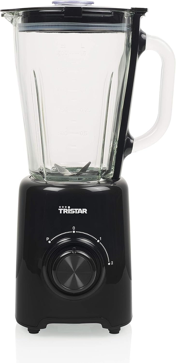 Tristar Standmixer – 1,5 Liter, 500 Watt, 4 Edelstahlklingen, 2 Geschwindigkeitsstufen, Impuls-Funkt