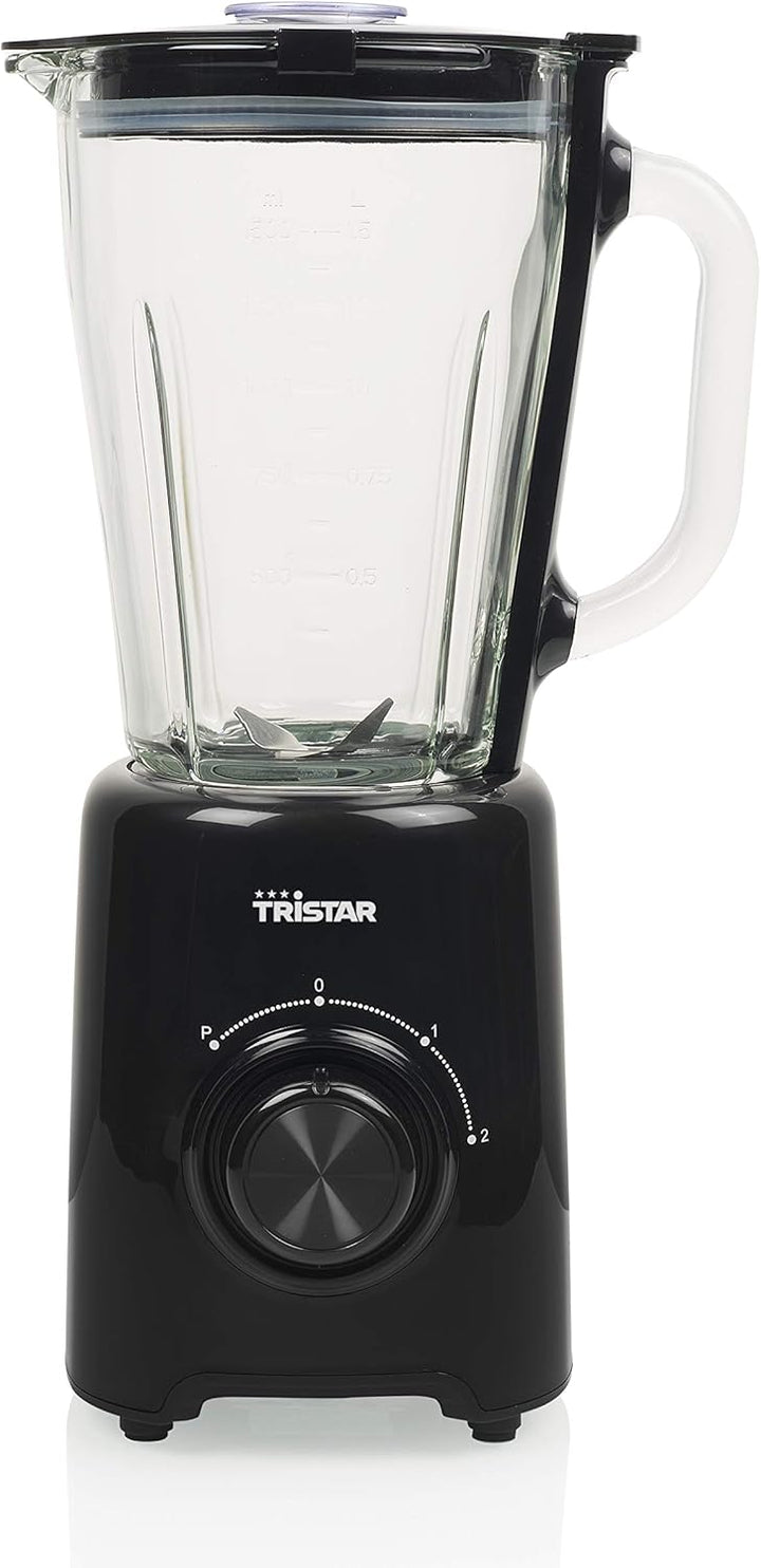 Tristar Standmixer – 1,5 Liter, 500 Watt, 4 Edelstahlklingen, 2 Geschwindigkeitsstufen, Impuls-Funkt