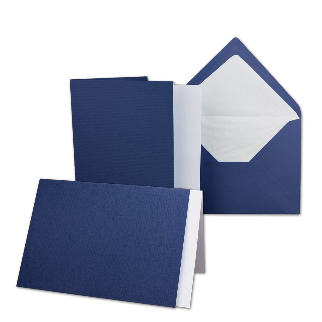 75x Karten-Set DIN B6-12 x 17 cm - 120 x 170 mm - Falt-Karten mit Brief-Umschlägen &amp; Einlege-Blätter