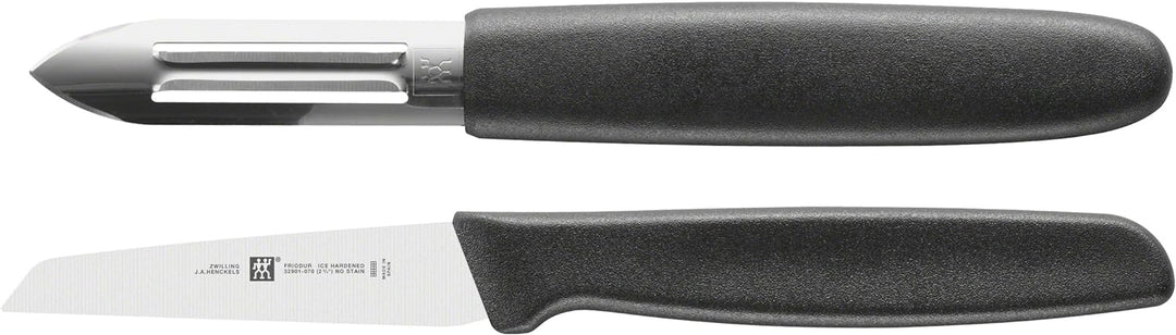 ZWILLING Twin Grip Gemüsemesser - (Gemüsemesser 7 cm und Schälmesser 6,5 cm), Kunststoffgriff, Schwa