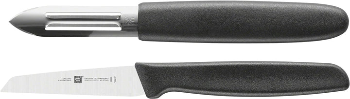 ZWILLING Twin Grip Gemüsemesser - (Gemüsemesser 7 cm und Schälmesser 6,5 cm), Kunststoffgriff, Schwa