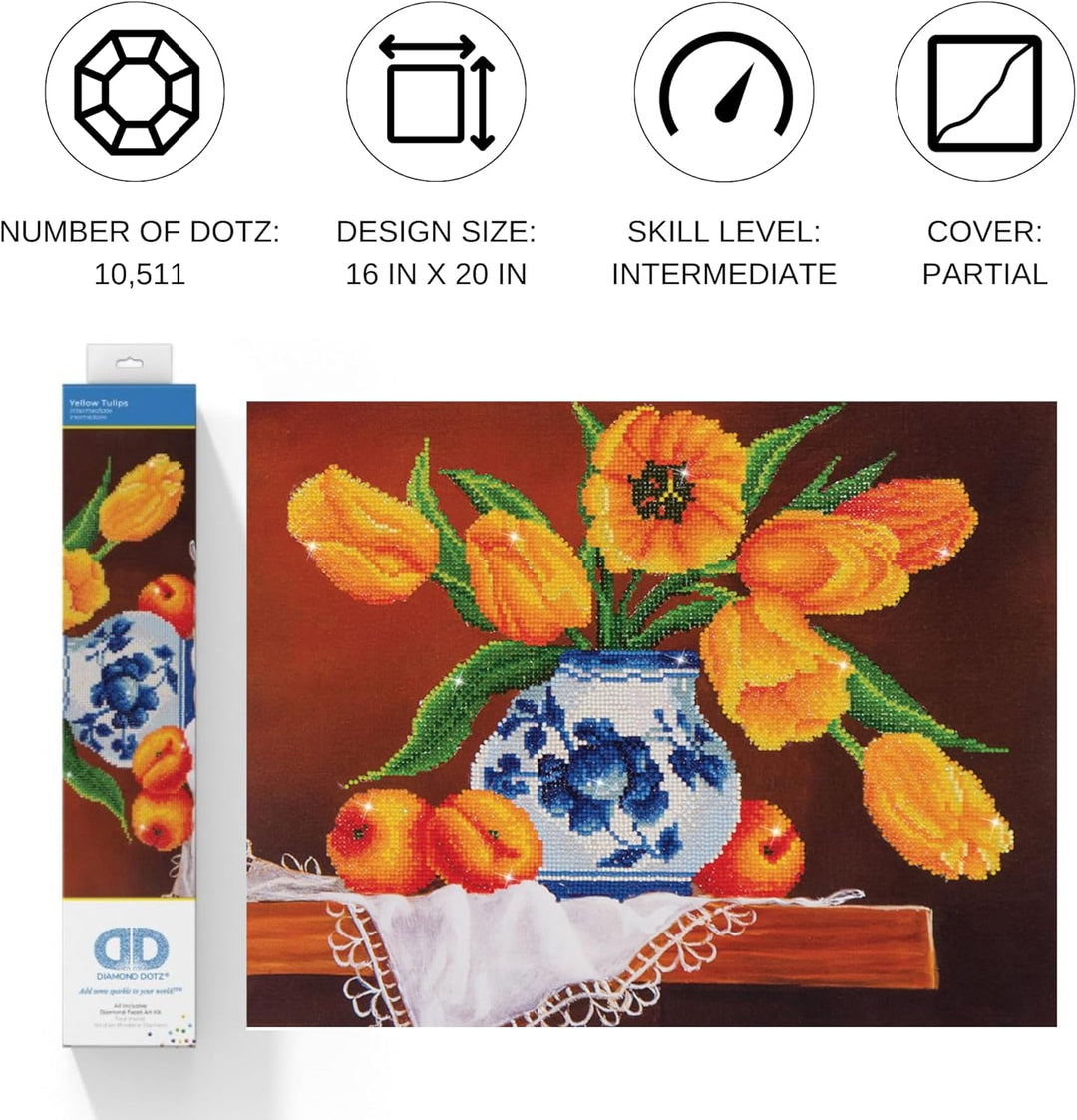 Diamond Dotz Yellow Tulips DD9.004 40.6 x 50.8cm Yellow Tulips, 40.6 x 50.8cm Yellow Tulips