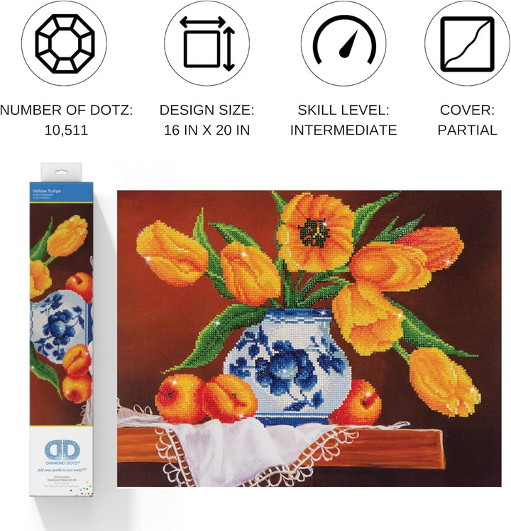 Diamond Dotz Yellow Tulips DD9.004 40.6 x 50.8cm Yellow Tulips, 40.6 x 50.8cm Yellow Tulips