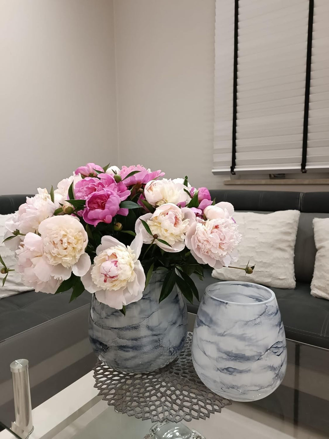 Terroso – Vase – Mundgeblasenes arktisches Glas – Luxuriöses Erscheinungsbild, Stilvoll & Elegant -