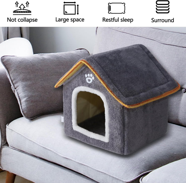 Galatée Hundehütte, Warmes Katzenhöhlenbett Für Den Innenbereich, Süsses, Faltbares Katzenhaus, Wasc