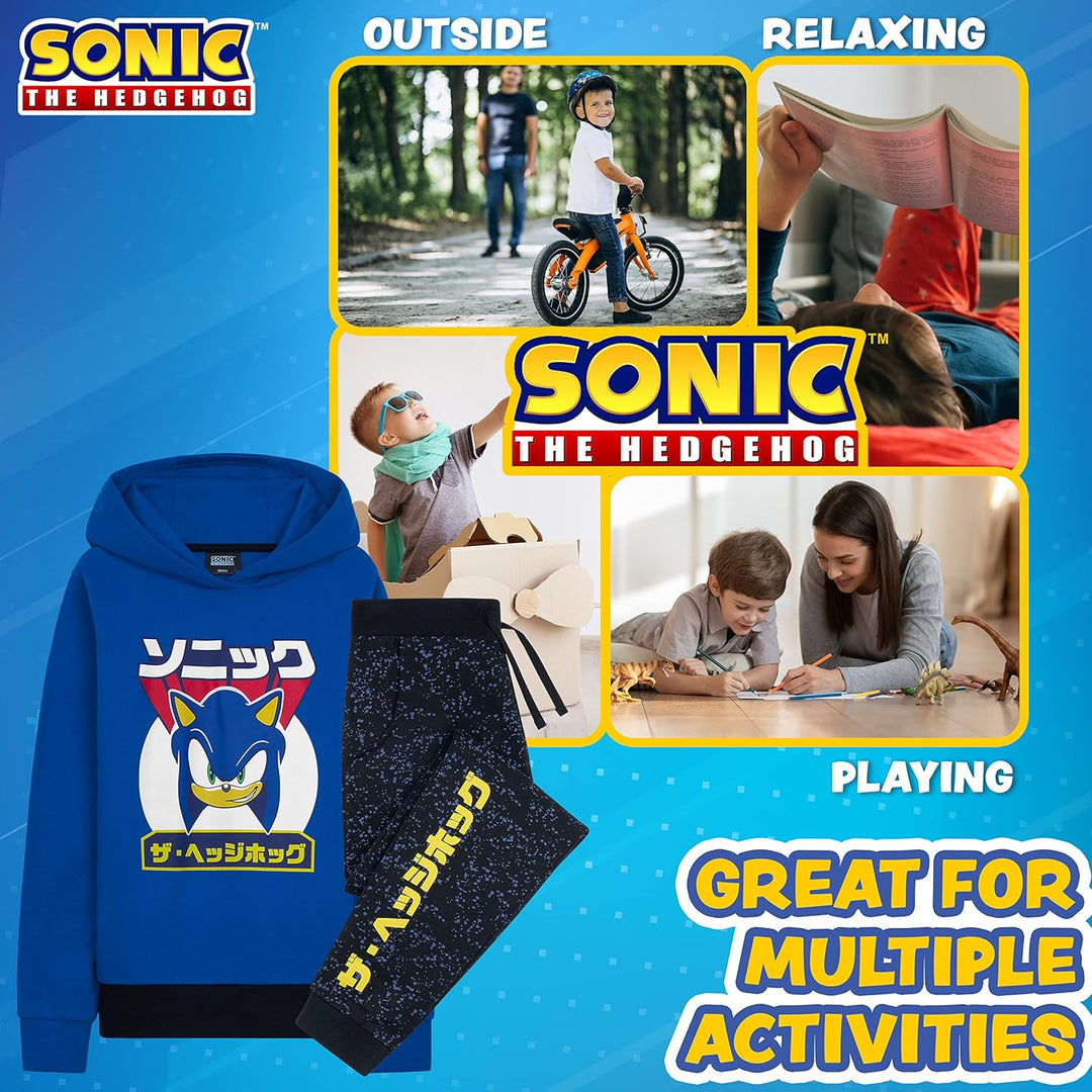 Sonic Jogginganzug Kinder Trainingsanzug Jungen Mädchen Hoodie und Hosen Set Schule Kindergarten Rei