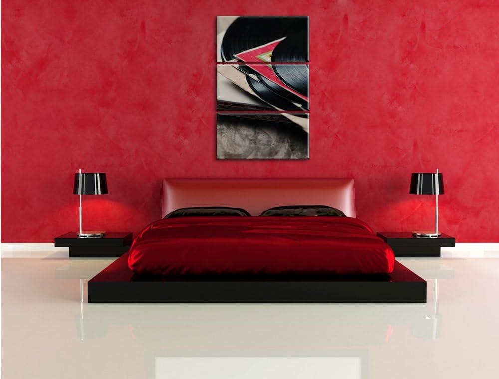 Pixxprint Mixtape Schallplatte DJ 3-Teiler Leinwandbild 120x80 Bild auf Leinwand