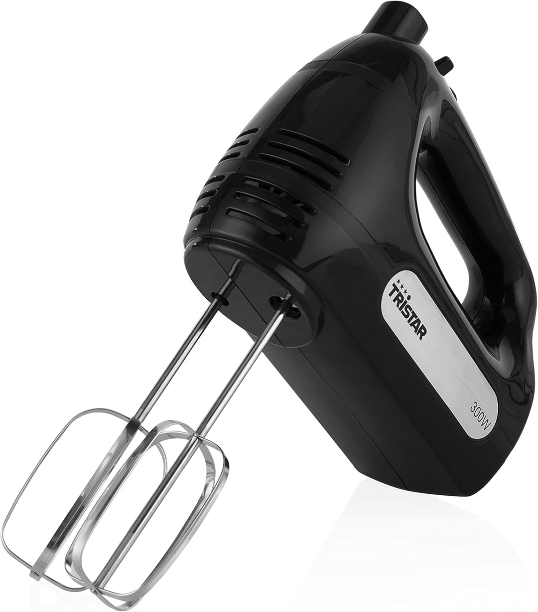 Tristar MX-4201 Handmixer, 5 Geschwindigkeits- und 1 Turbostufe, 300 Watt Leistung, mit 2 Teighaken