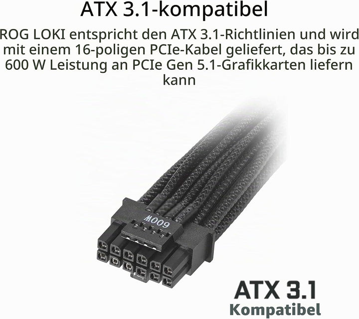ASUS ROG Loki SFX-L 850W Platinum (Vollmodulares Netzteil, 80+ Platinum, Lambda A zertifiziert, 120m