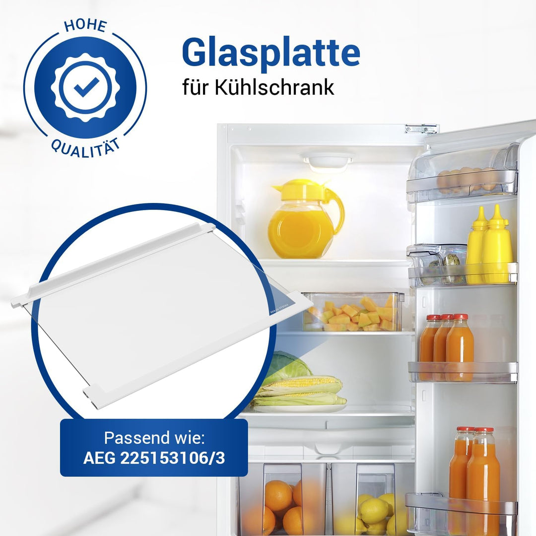 VIOKS Einlegeboden Kühlschrank 477x305mm Ersatz für AEG 225153106/3 Kühlschrank Glasplatte - Kühlsch