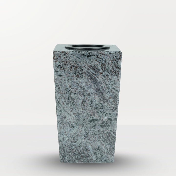 designgrab Grabvase Karree Orion aus poliertem Granit – 29×17 cm, hochglanzpoliert, witterungsbestän