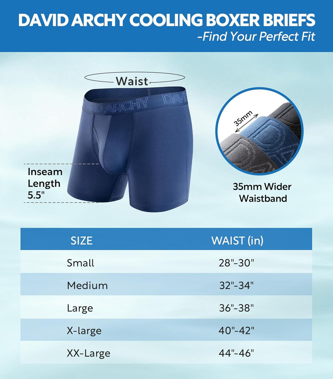 DAVID ARCHY Herren Boxershorts Mehrfachpack, Stretcken Klassischer Retroshorts, Unterhosen Männer, 5