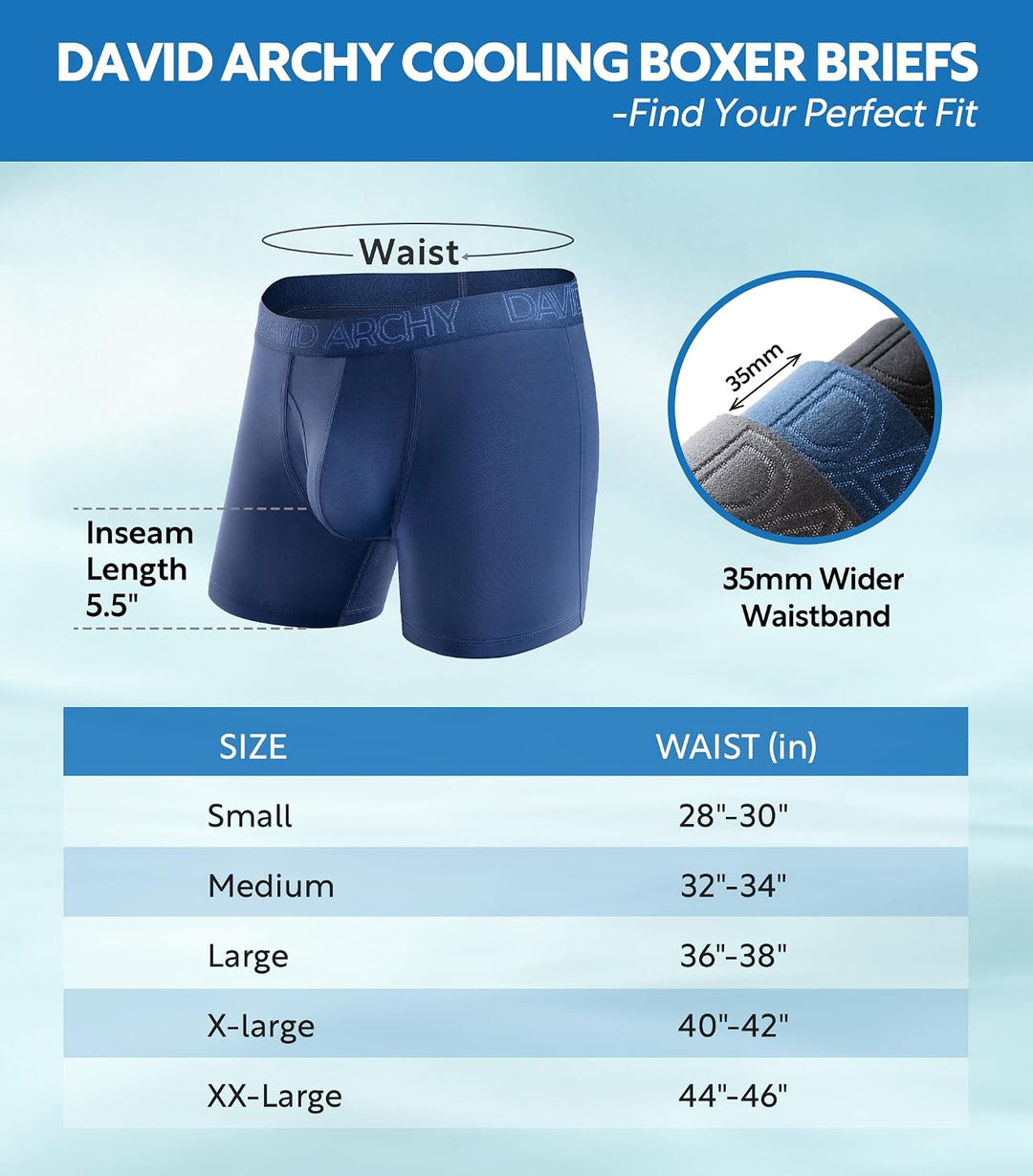 DAVID ARCHY Herren Boxershorts Mehrfachpack, Stretcken Klassischer Retroshorts, Unterhosen Männer, 5