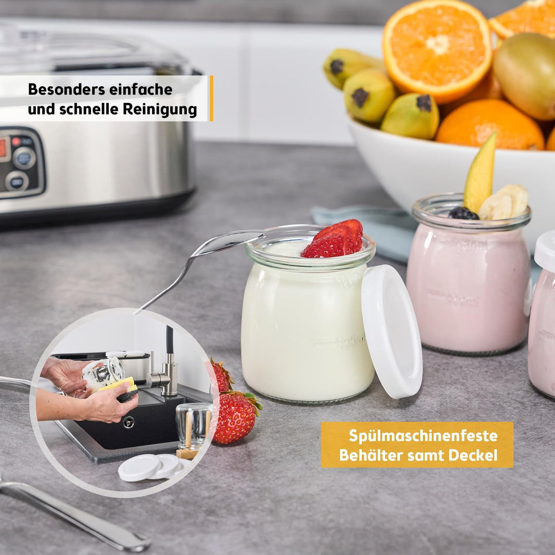 TZS First Austria elektischer Joghurtbereiter, Joghurt Maker, 30 W, 8 Gläser, 190 ml, LCD-Display, T