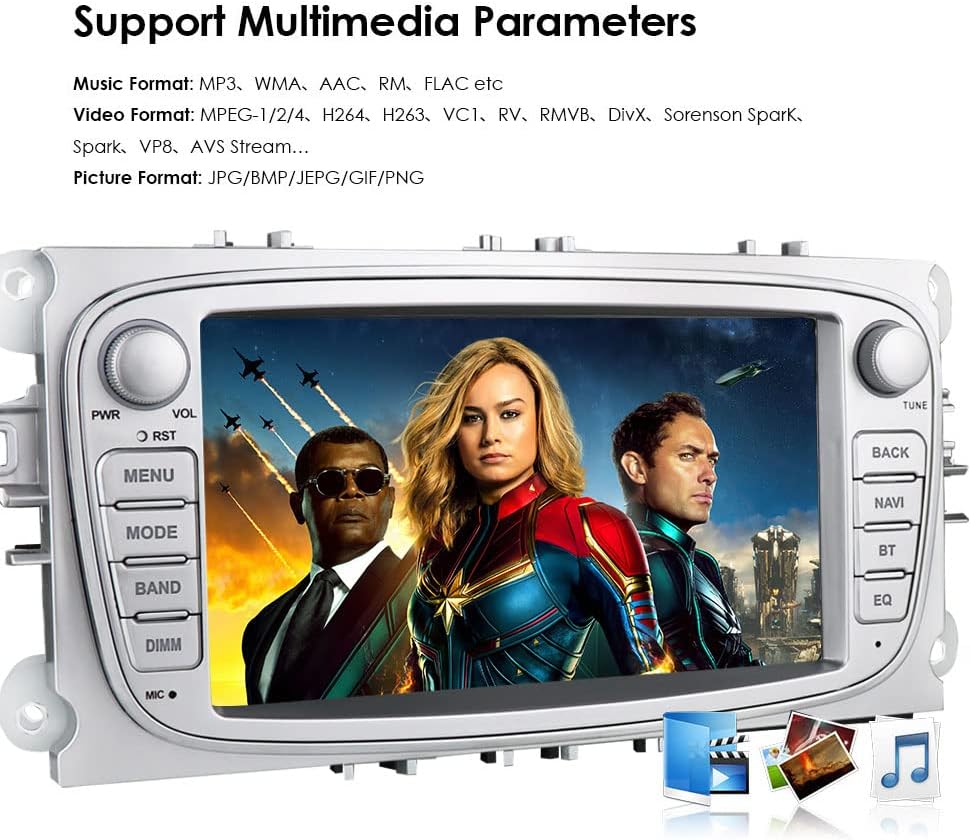 hizpo Android 10 Autoradio Stereo Kopfeinheit 7 Zoll mit Carplay Mirror Link Touchscreen In Dash GPS