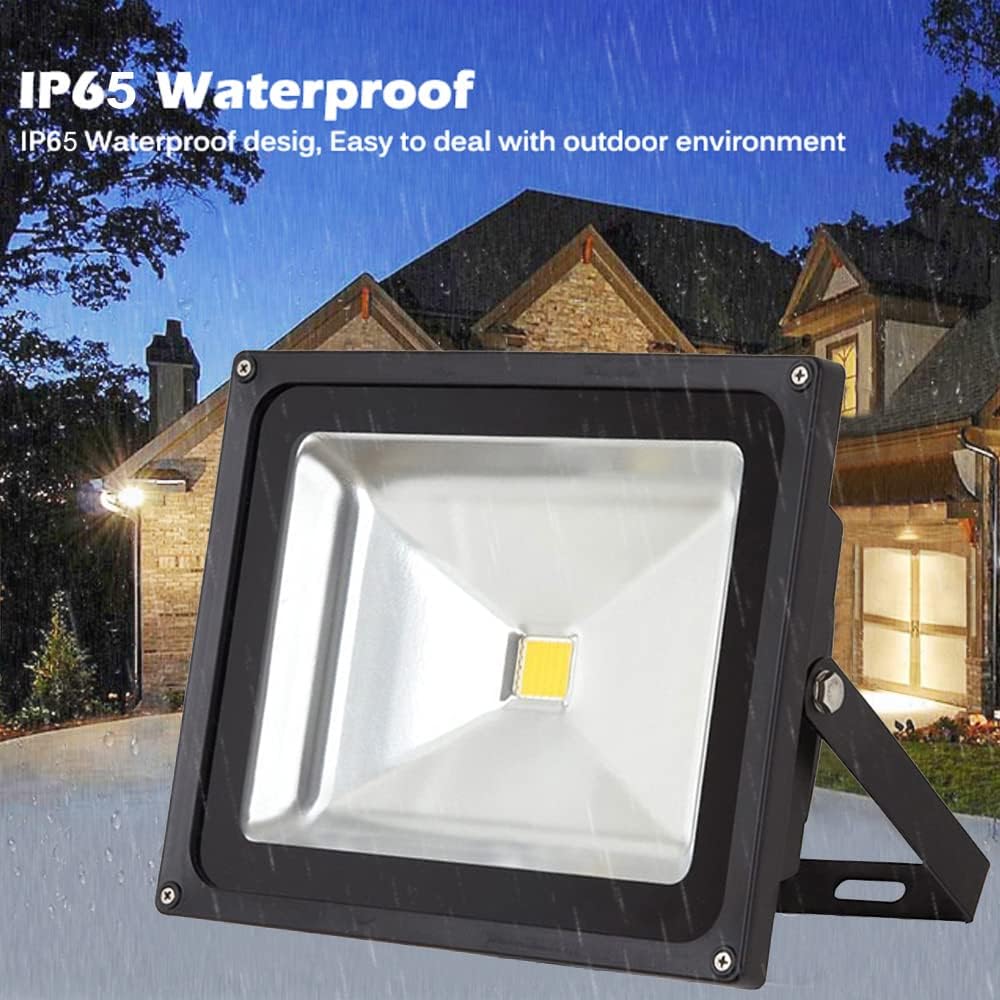 5x 50W LED Fluter Strahler Gartenlampe Kaltweiss Licht mit Silbergrau Aluminium Gehäuse Wasserdicht