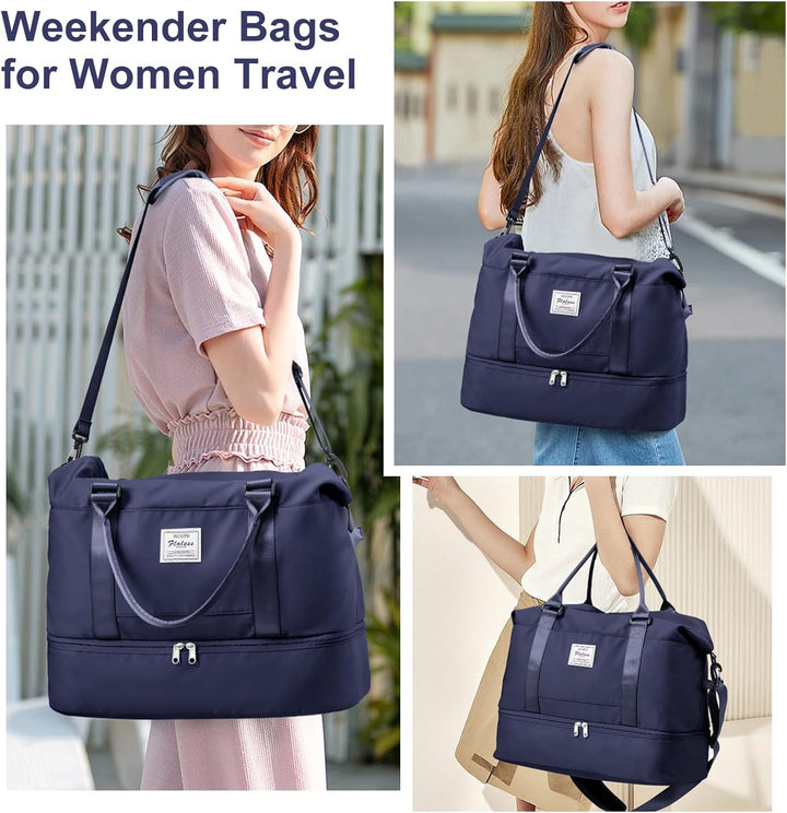 Reisetasche Damen Handgepäck Tasche Sporttasche Weekender Bag Schwimmtasche Wasserdicht Travel Bag D
