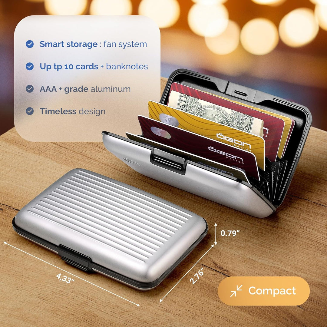 ÖGON Smart Wallets - Aluminium Geldbörse Stockholm - RFID Blockierung Kartenetui - Bis zu 10 Karten