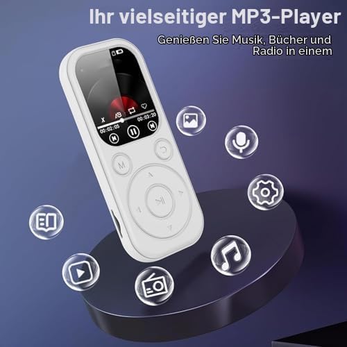 MP3 Player mit Bluetooth 5.4 &amp; HiFi Lautsprecher, 2,01 Bildschirm MP4 Player, Sprachaufzeichnung, 12