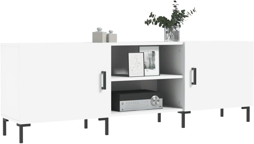 TV-Schrank, weiss, 150 x 30 x 50 cm, Holz, mehrschichtig, Eisen, TV-Schrank, TV-Konsole, Unterschran