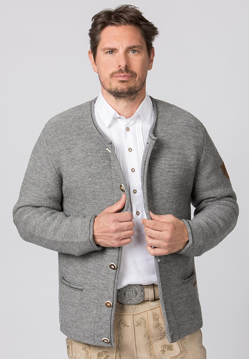 Stockerpoint Herren Jacke Amaro Strickjacke, Fog, Standard